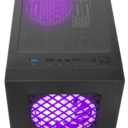 PLAID V1 Mesh Temperli Camlı 4x12cm Auto RGB Fan ATX Mid-T Gaming Oyuncu Kasası