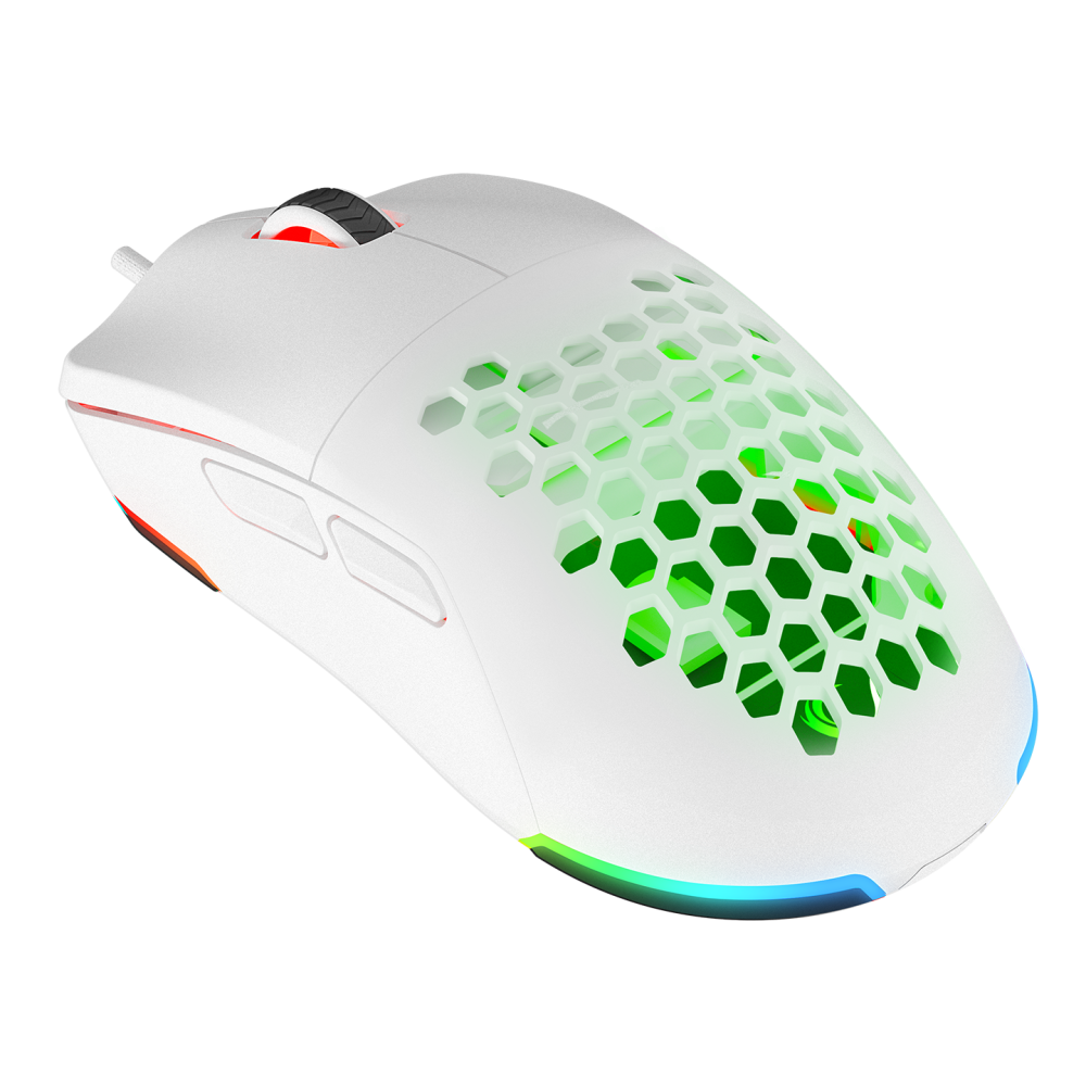 BLINK Beyaz 7 Makro Tuşlu RGB 12800 DPI Gaming Oyuncu Mouse - Rampage