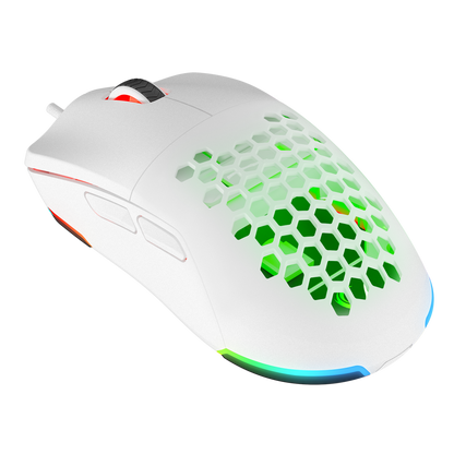 BLINK Beyaz 7 Makro Tuşlu RGB 12800 DPI Gaming Oyuncu Mouse - Rampage