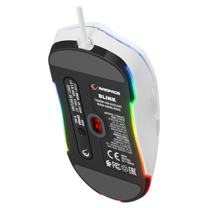 BLINK Beyaz 7 Makro Tuşlu RGB 12800 DPI Gaming Oyuncu Mouse - Rampage