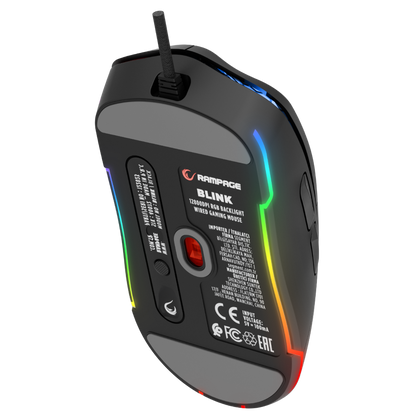 BLINK Siyah 7 Makro Tuşlu RGB 12800 DPI Gaming Oyuncu Mouse - Rampage