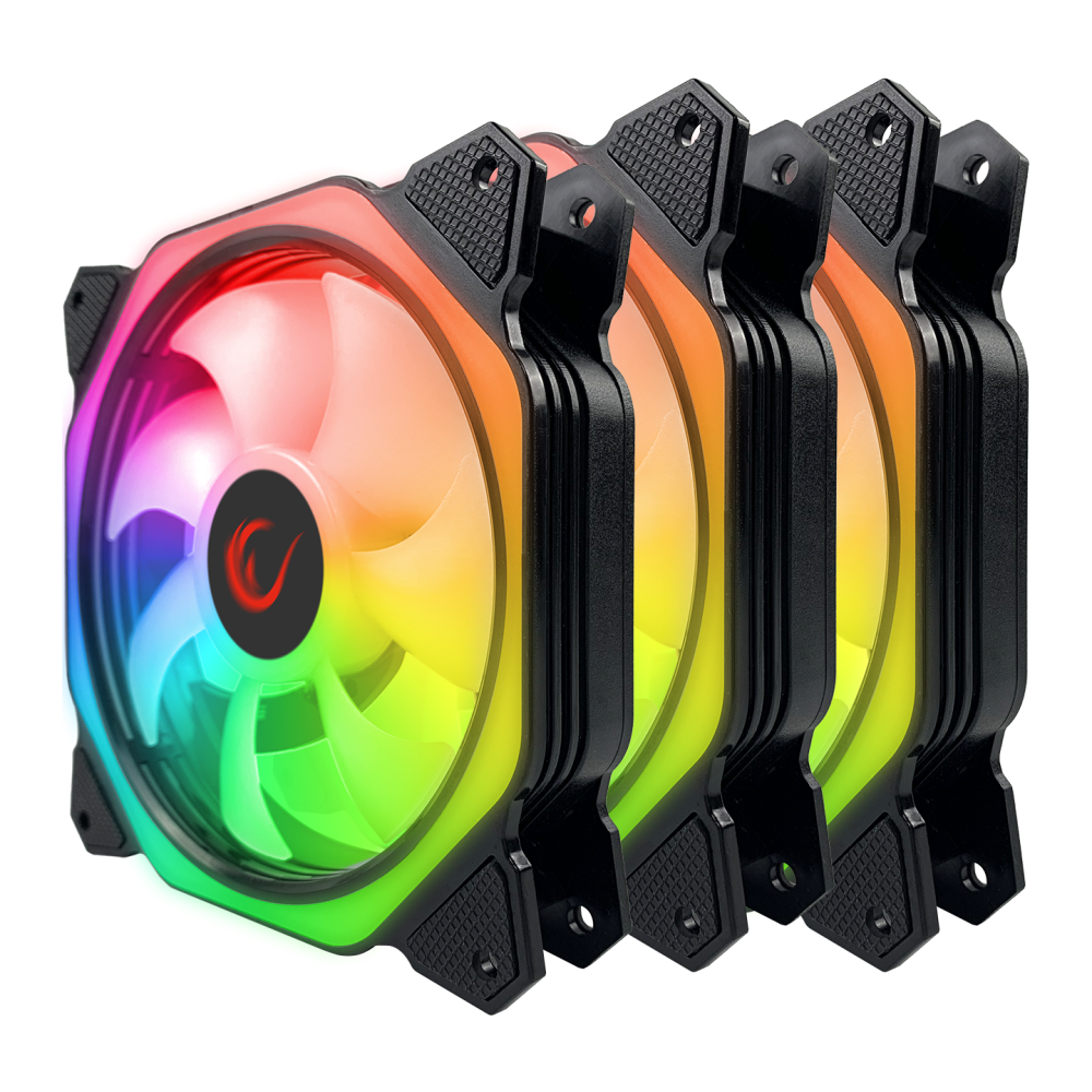 COOLWIND F1 38CFM 1200RPM 3*12CM ARGB Fan Kontrolcü Hub+Kumandalı 6Pin Siyah Kasa Fan Kiti - Rampage