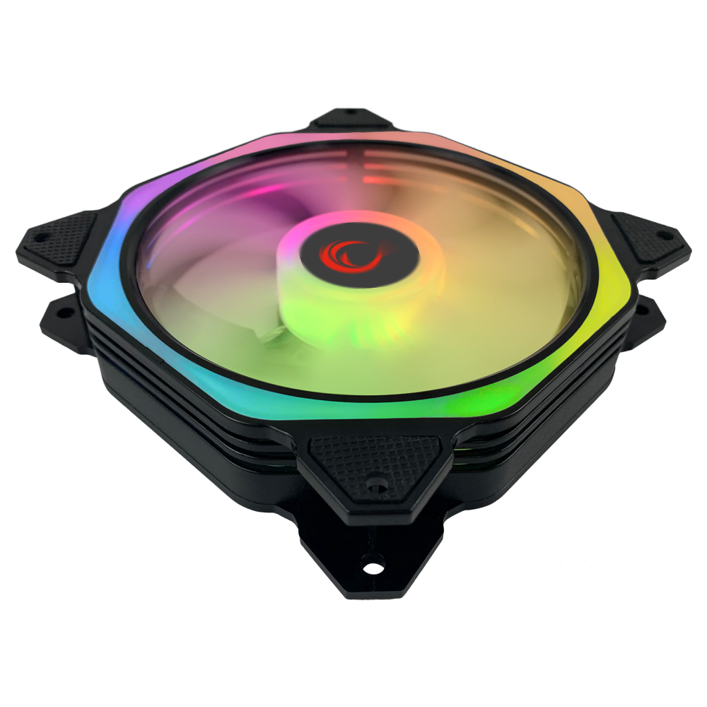 COOLWIND F1 38CFM 1200RPM 3*12CM ARGB Fan Kontrolcü Hub+Kumandalı 6Pin Siyah Kasa Fan Kiti - Rampage