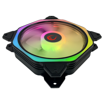 COOLWIND F1 38CFM 1200RPM 3*12CM ARGB Fan Kontrolcü Hub+Kumandalı 6Pin Siyah Kasa Fan Kiti - Rampage