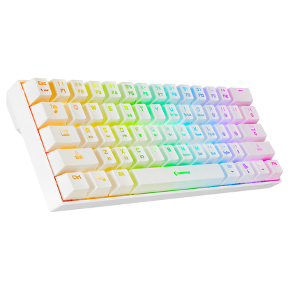 KB-RX63 B-ATOM Beyaz Bluetooth RGB Backlight RED SWITCH US Layout 63 Tuşlu Mini Gaming Oyuncu Klavyesi - Rampage