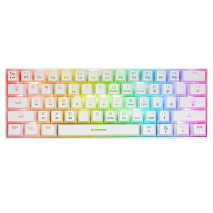 KB-RX63 B-ATOM Beyaz Bluetooth RGB Backlight RED SWITCH US Layout 63 Tuşlu Mini Gaming Oyuncu Klavyesi - Rampage