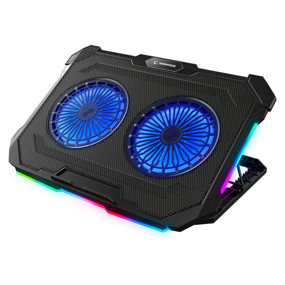 Sirius S46 RGB Işıklı 2 Fanlı Yükseklik Ayarlı USB Port Notebook Soğutucu - Rampage