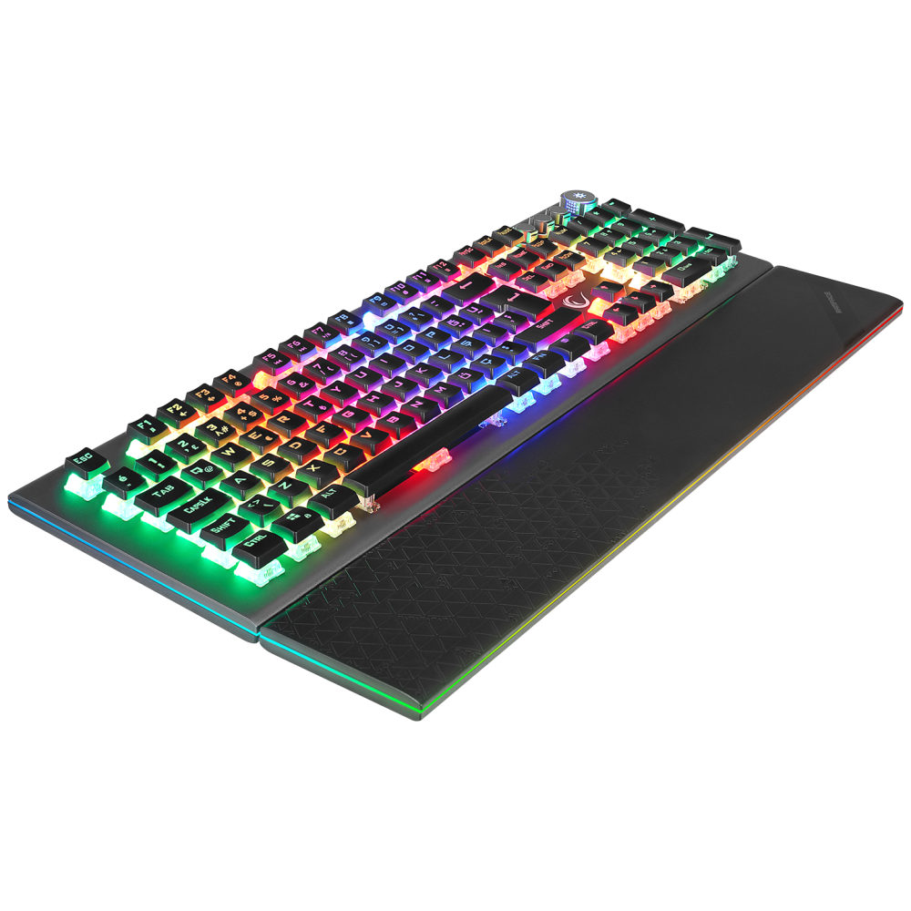 KB-R101 IMPRESSIVE Gri/Siyah USB RGB Aydınlatmalı İnce Tasarım Red Switch Gaming Oyuncu Klavyesi - Rampage