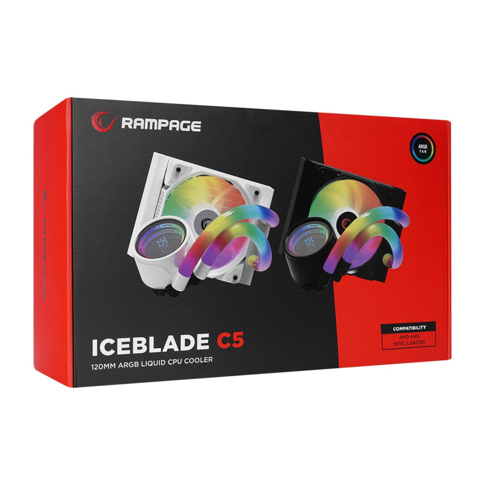 ICEBLADE C5 Beyaz 2000RPM 120mm Sıvı Soğutmalı CPU Fan