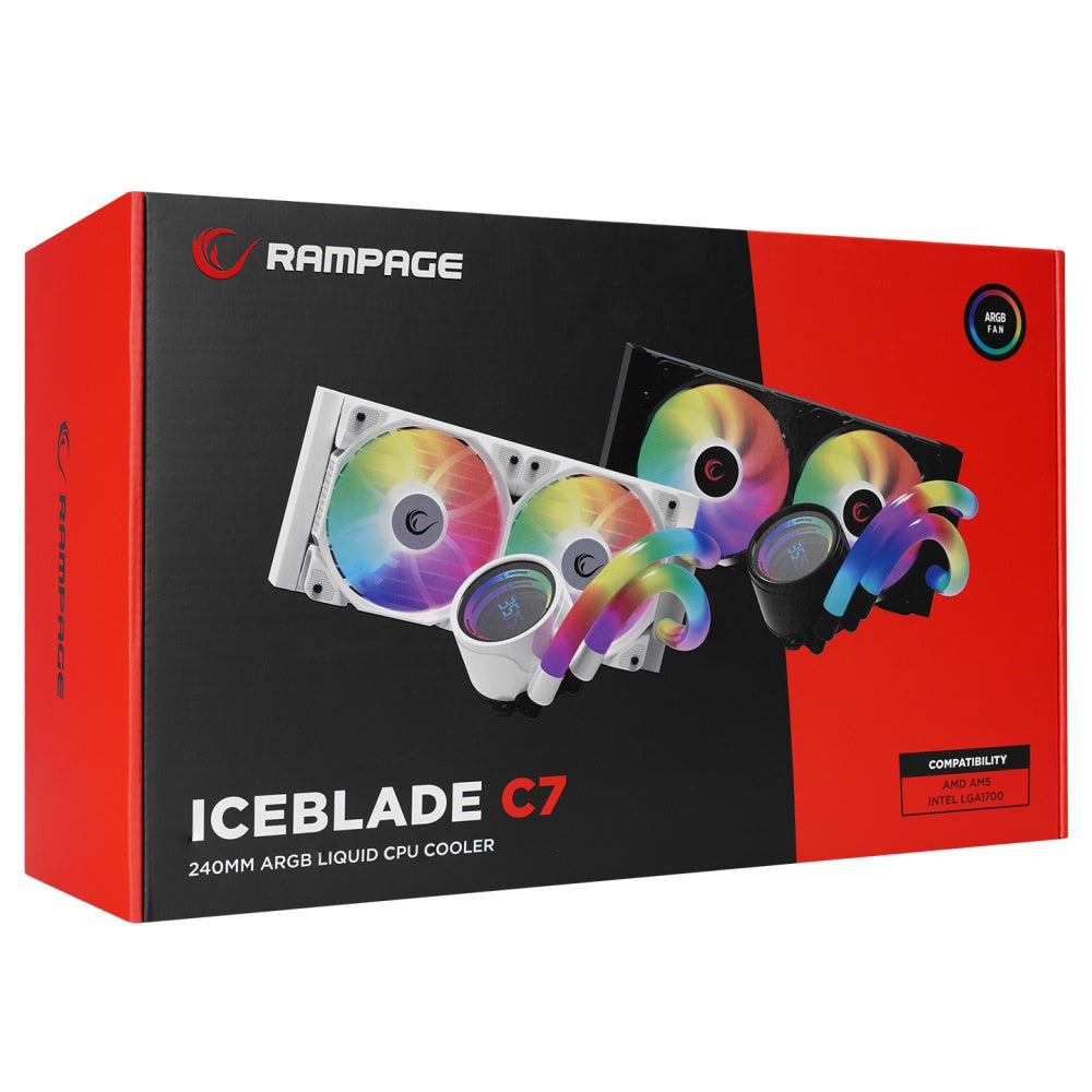ICEBLADE C7 Siyah 2000RPM 240mm Sıvı Soğutmalı CPU Fan