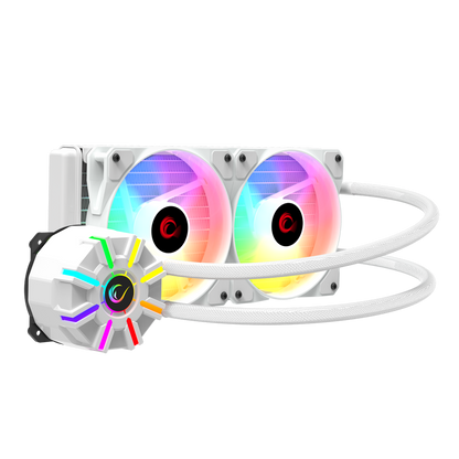 HELIOS C2 Beyaz 68CFM 1800RPM Rainbow AMD AM5/INTEL LGA1700 240mm Sıvı Soğutmalı CPU Fan - Rampage