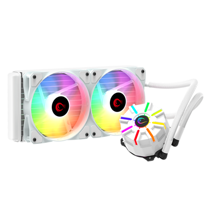 HELIOS C2 Beyaz 68CFM 1800RPM Rainbow AMD AM5/INTEL LGA1700 240mm Sıvı Soğutmalı CPU Fan - Rampage
