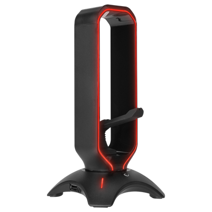 RM-H66 GUARD Siyah RGB Işıklı 2*Usb Port Kulaklık İçin Stand - Rampage