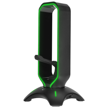 RM-H66 GUARD Siyah RGB Işıklı 2*Usb Port Kulaklık İçin Stand - Rampage