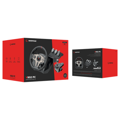 V902 PC - 3 Pedallı - El Vitesli Gaming Oyuncu Direksiyonu - Rampage