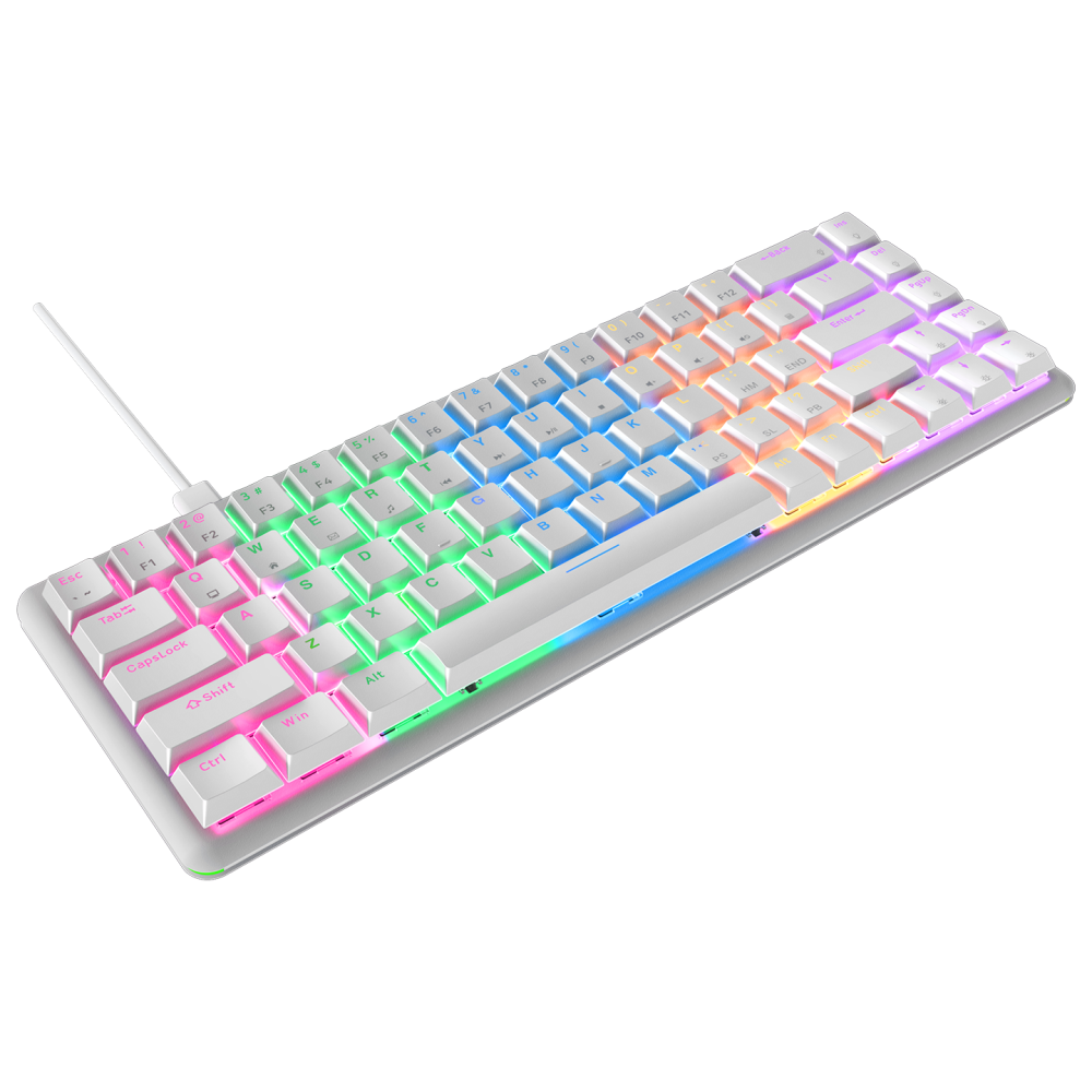 REBEL Beyaz Low Profile RED SWITCH US Layout Mekanik Gaming Oyuncu Klavyesi