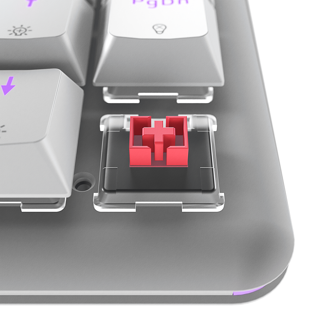 REBEL Beyaz Low Profile RED SWITCH US Layout Mekanik Gaming Oyuncu Klavyesi