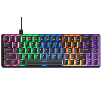 REBEL Siyah Low Profile RED SWITCH US Layout Mekanik Gaming Oyuncu Klavyesi - Rampage