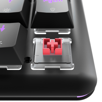 REBEL Siyah Low Profile RED SWITCH US Layout Mekanik Gaming Oyuncu Klavyesi - Rampage