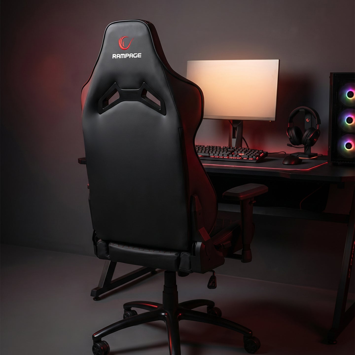 KL-R73 Comfort High-Level Non-Sweating Fabric Gaming Chair-Gray/Black