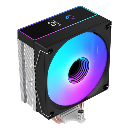 Octagon B70 63CFM 12cm ARGB Temperature Display AM5/LGA1700 Compatible Air Cooled CPU Fan-Black 