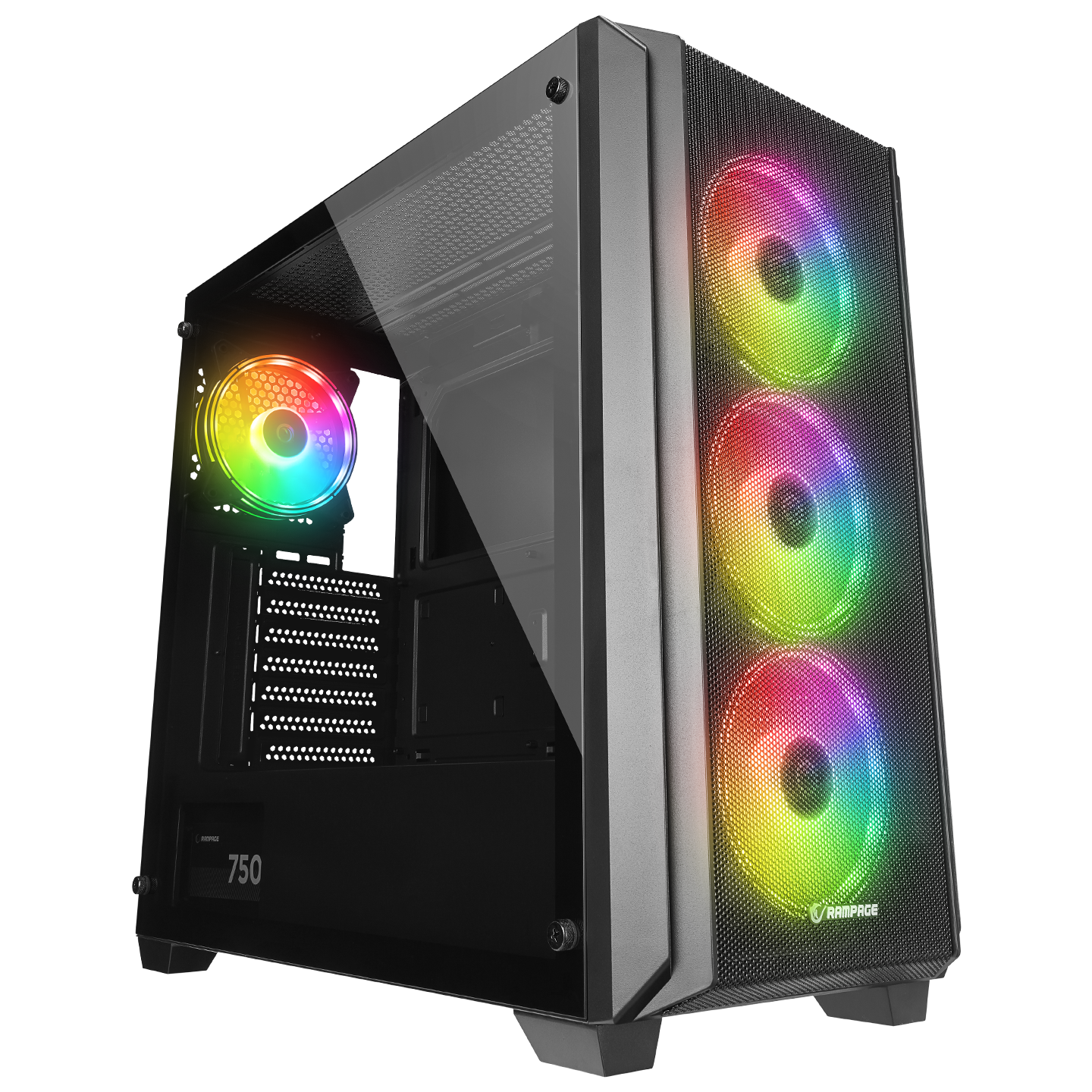 ELYSIAN MESH 750W 80 Plus Bronze Temperli Camlı Mid-T Siyah Oyuncu Kasası