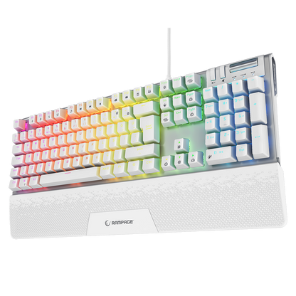 Carbon Beyaz Bilek Destekli Red Switch Gaming Oyuncu Klavyesi - Rampage