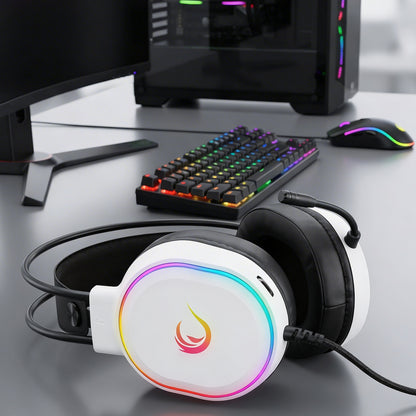 Roque RGB USB Gaming Headset-White