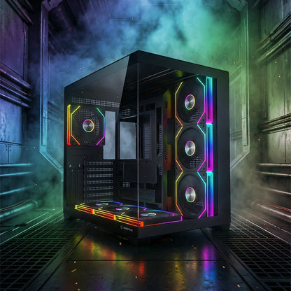 ARES V2 Temperli Camlı Siyah 7*12cm ARGB Pwm Fan + Kumanda ATX Mid-T Gaming Oyuncu Kasası