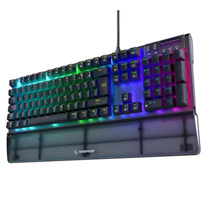 Carbon Siyah RGB Q Bilek Destekli Blue Switch Gaming Oyuncu Klavyesi