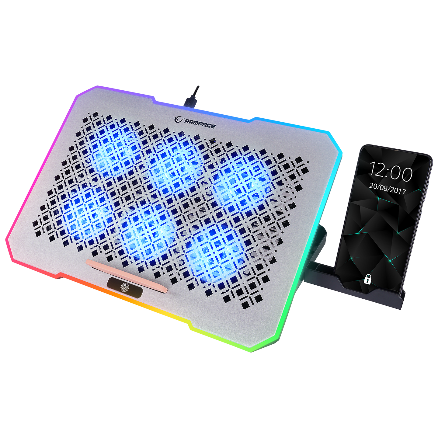 S48 FREEZ Gümüş 10 Mode RGB  Notebook Soğutucu Stand