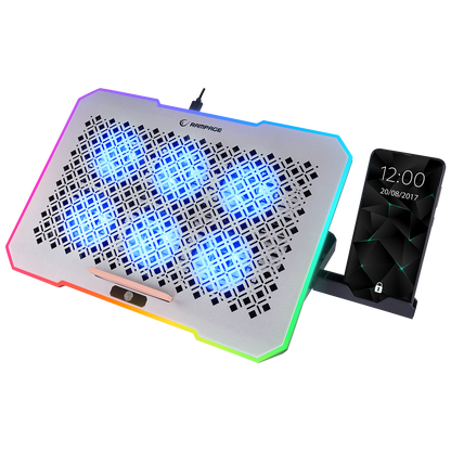 S48 FREEZ Gümüş 10 Mode RGB  Notebook Soğutucu Stand