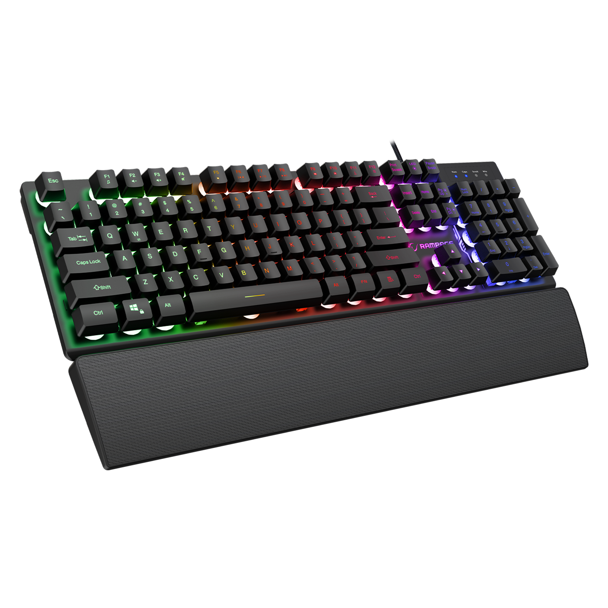 Km-Rx7 Fortuna V2 Gökkuşağı Combo English Oyuncu Klavye + 12800 Dpi Mouse Set-Siyah