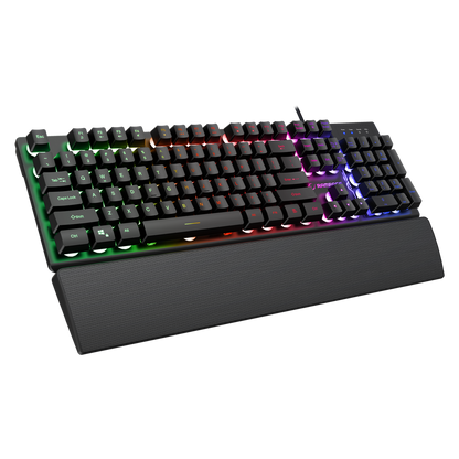 Km-Rx7 Fortuna V2 Gökkuşağı Combo English Oyuncu Klavye + 12800 Dpi Mouse Set-Siyah