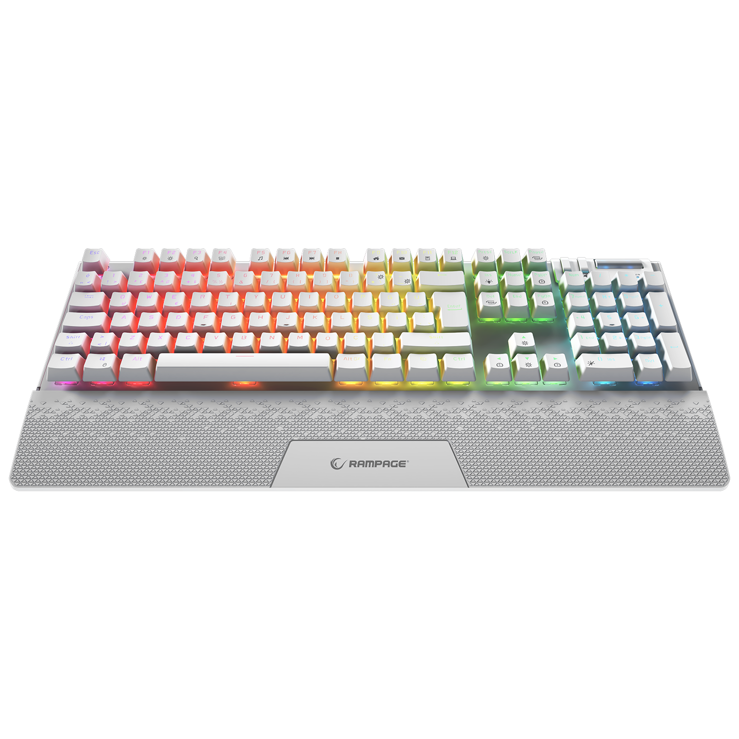 Carbon Beyaz Bilek Destekli Red Switch Gaming Oyuncu Klavyesi - Rampage