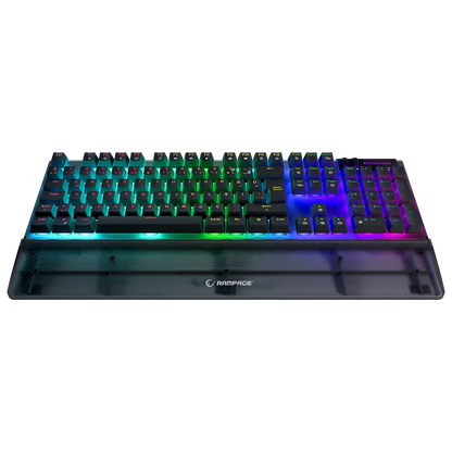 Carbon Siyah RGB Q Bilek Destekli Blue Switch Gaming Oyuncu Klavyesi