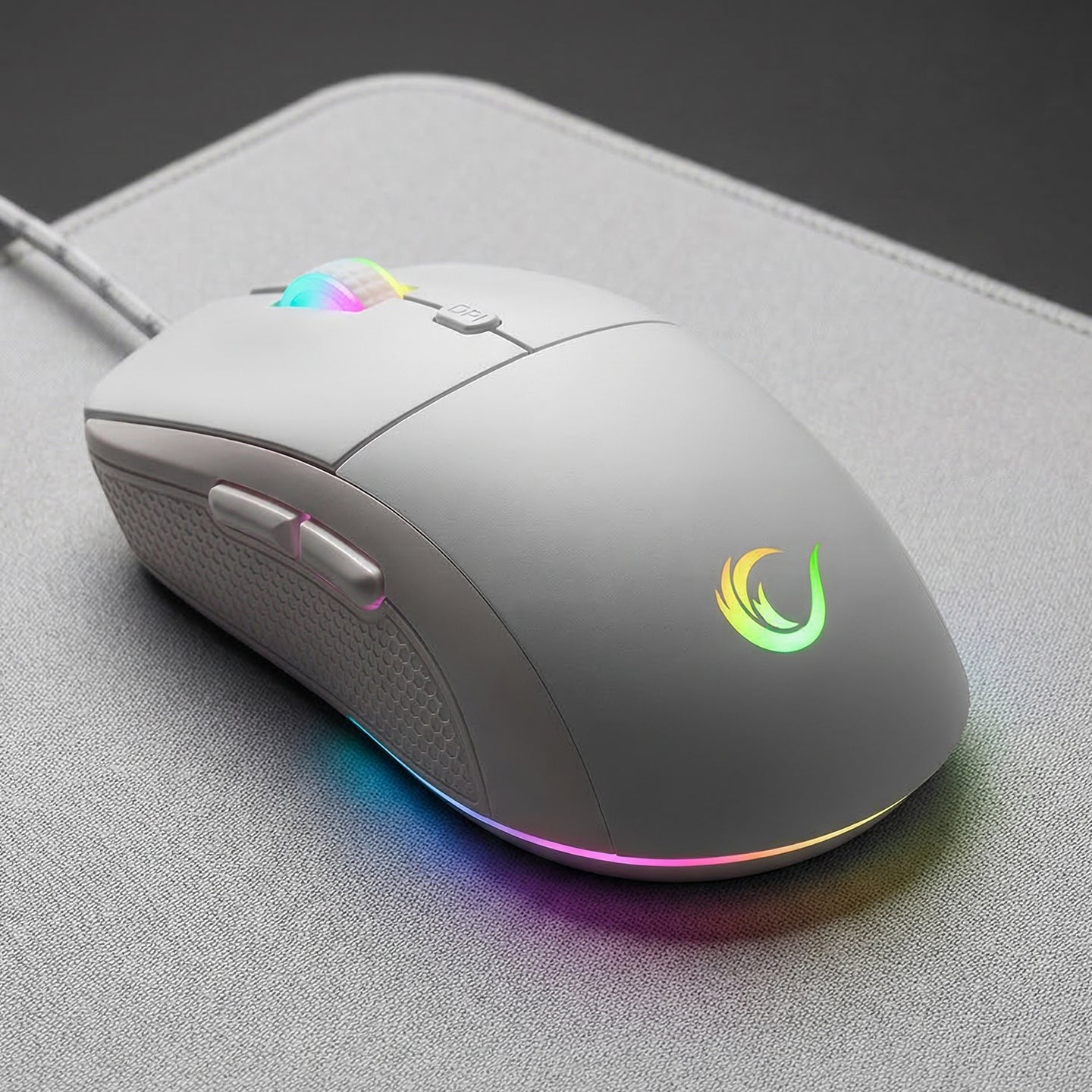 Radiant M1 Makrolu 7200 dpi RGB Oyuncu Mouse-Beyaz