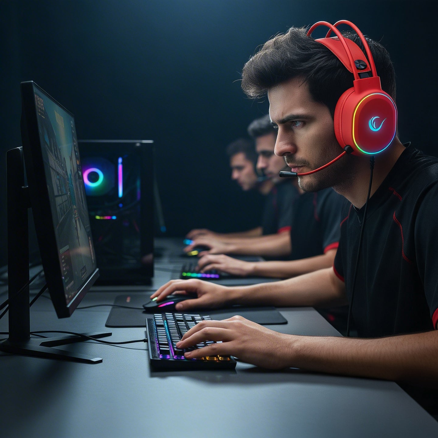 Roque RGB 7.1 Gaming Headset-Red – Rampage
