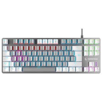 Snug K14 Blue Switch Rainbow TKL Mechanical Gaming Keyboard-White/Gray