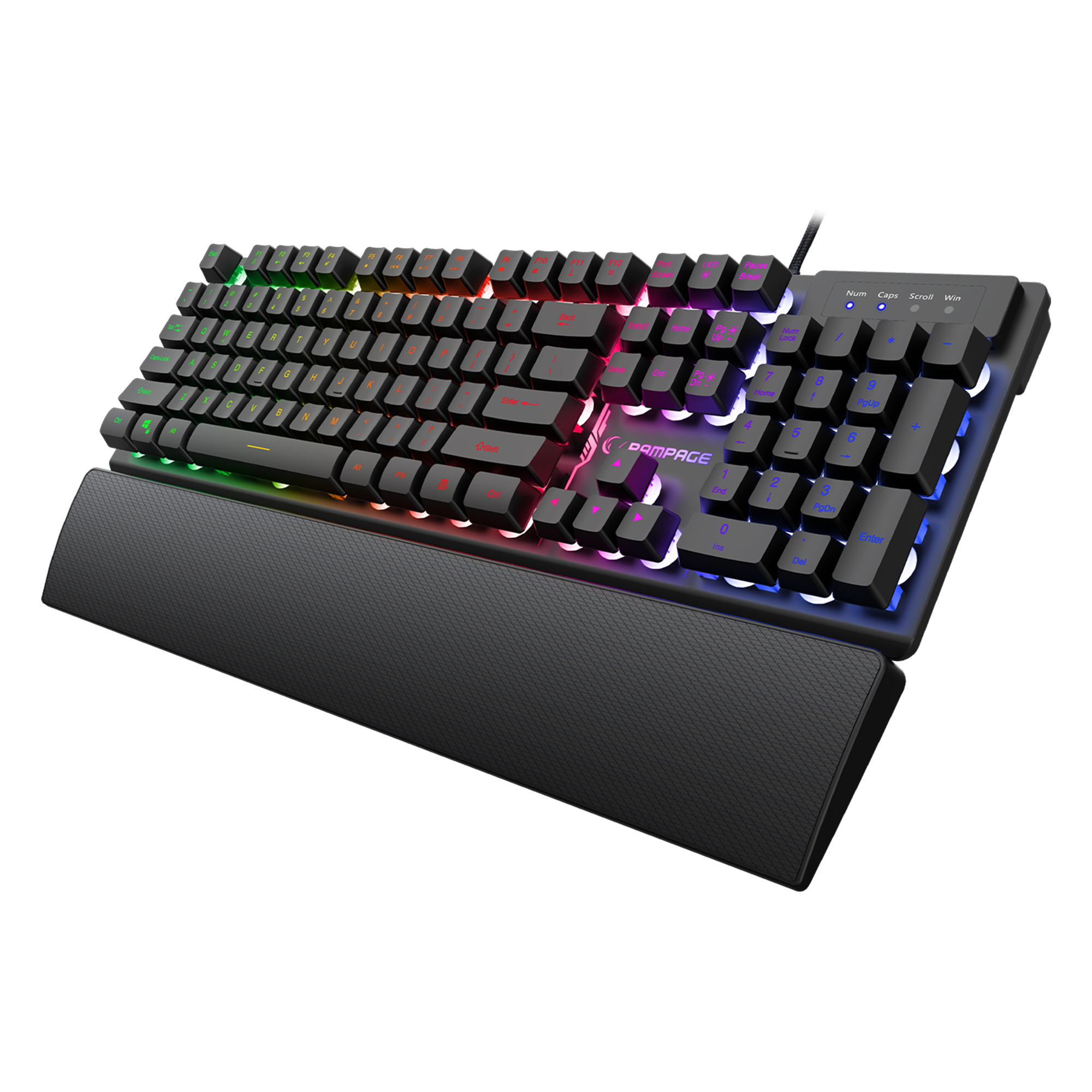 Km-Rx7 Fortuna V2 Gökkuşağı Combo English Oyuncu Klavye + 12800 Dpi Mouse Set-Siyah