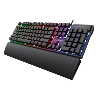 Km-Rx7 Fortuna V2 Gökkuşağı Combo English Oyuncu Klavye + 12800 Dpi Mouse Set-Siyah
