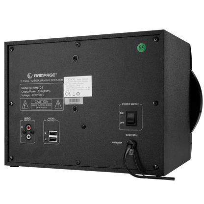 Rms-G8 Antares 2+1 25W Bluetooth+Usb Rainbow Oyuncu Speaker Hoparlör-Siyah