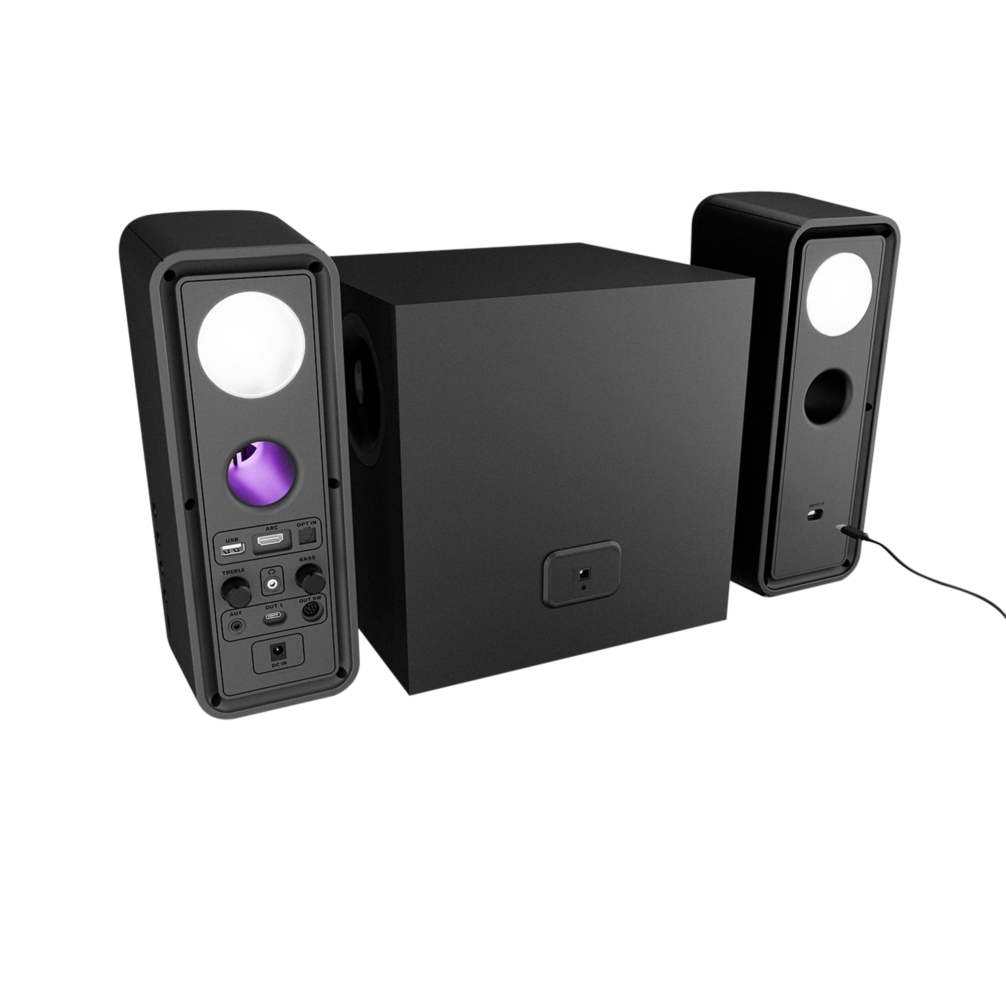 Rms-311 Shard 2+1 80W Usb-Bluetooth,HMDI,Optica Rgb Speaker-Siyah