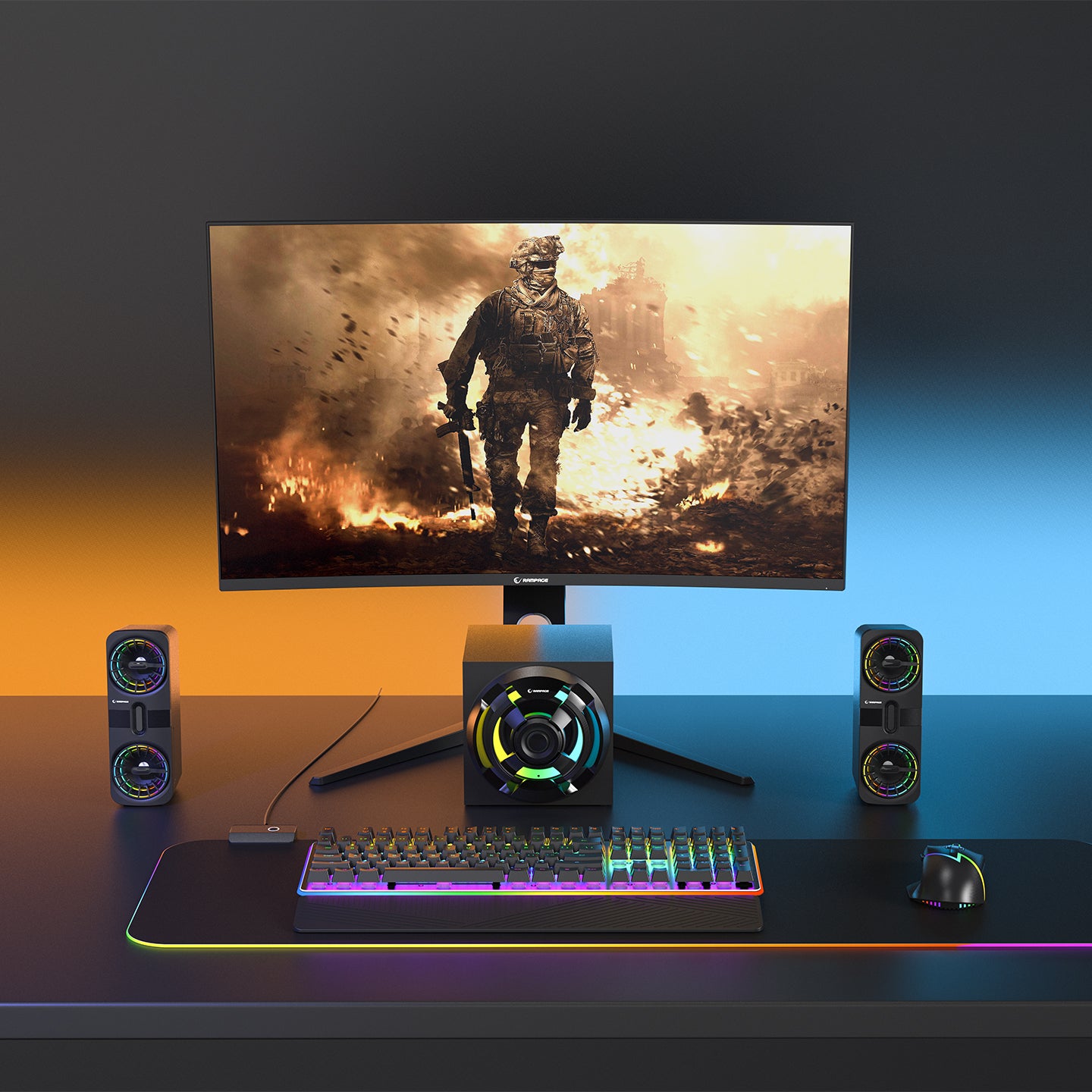 Rms-311 Shard 2+1 80W Usb-Bluetooth,HMDI,Optica Rgb Speaker-Siyah