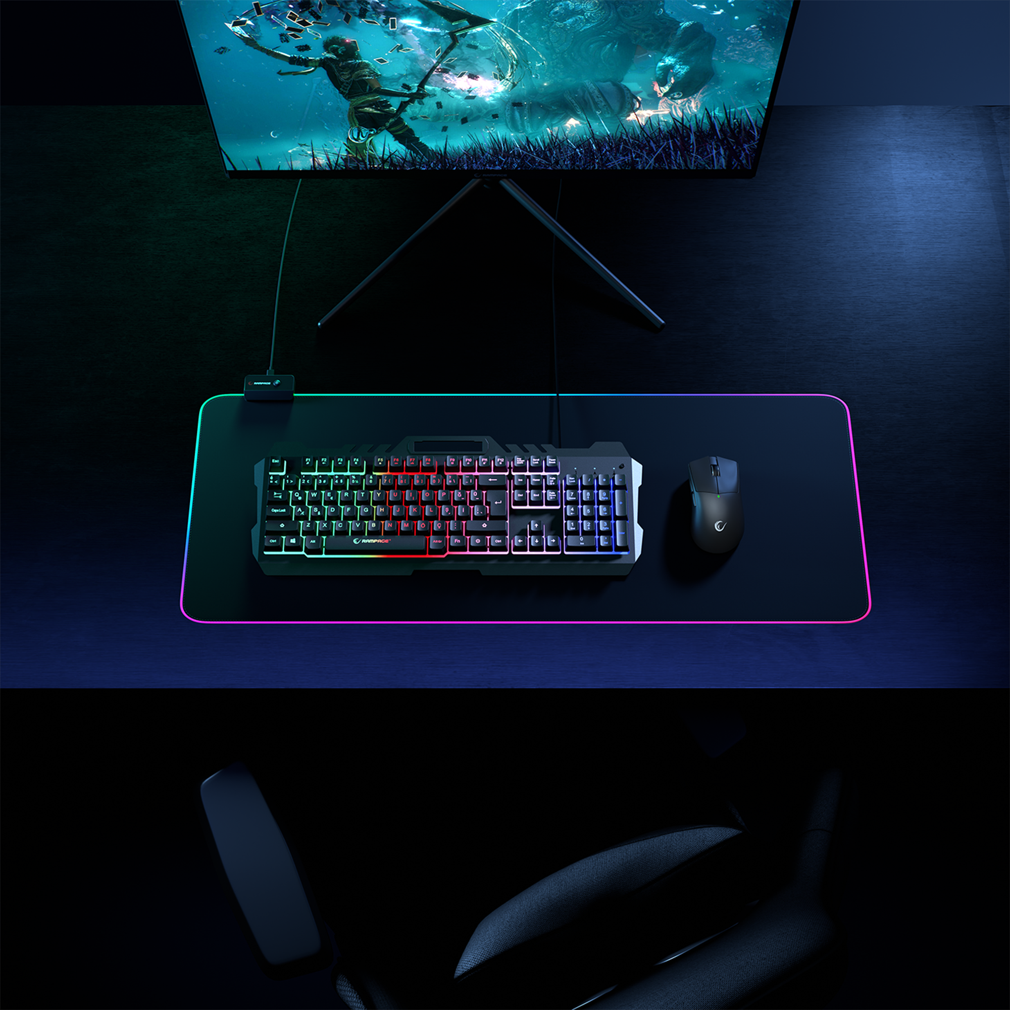 Kb-R57 X-Jammer Gökkuşağı Tam Türkçe Oyuncu Klavyesi