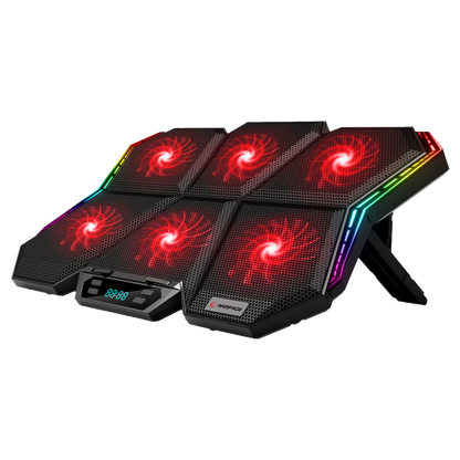 6 Fanlı RGB LCD Göstergeli 17.3 inç Notebook Soğutucu Stand