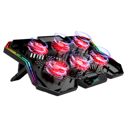 6 Fanlı RGB LCD Göstergeli 17.3 inç Notebook Soğutucu Stand