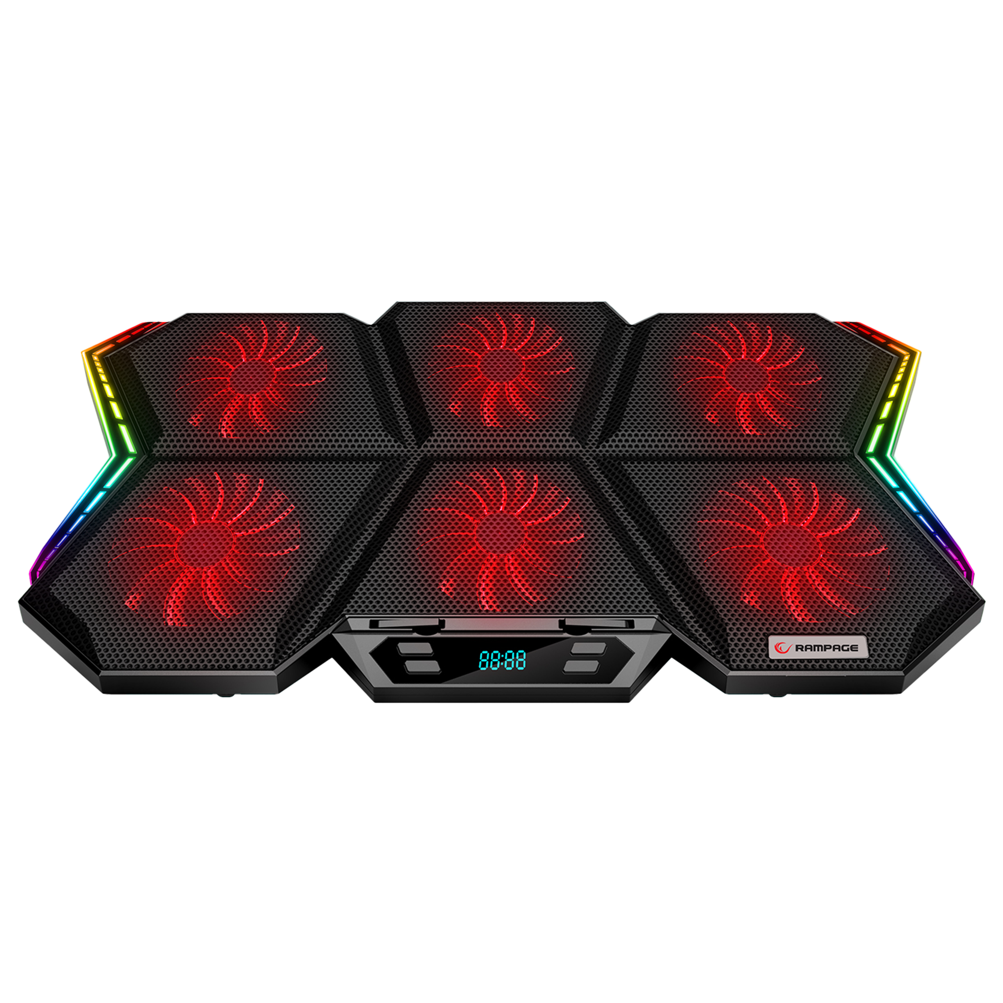 6 Fanlı RGB LCD Göstergeli 17.3 inç Notebook Soğutucu Stand