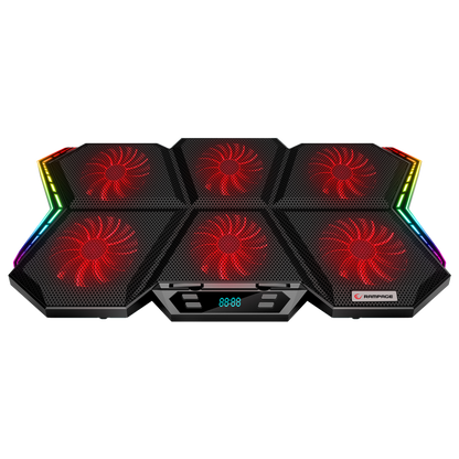 6 Fanlı RGB LCD Göstergeli 17.3 inç Notebook Soğutucu Stand