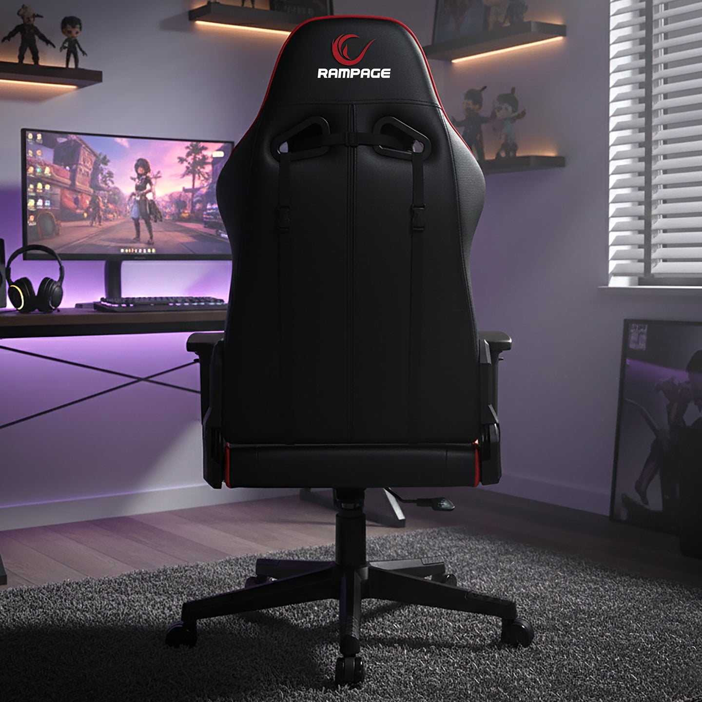 KL-R88 3D Adjustable Gaming Chair Red/Black – Rampage
